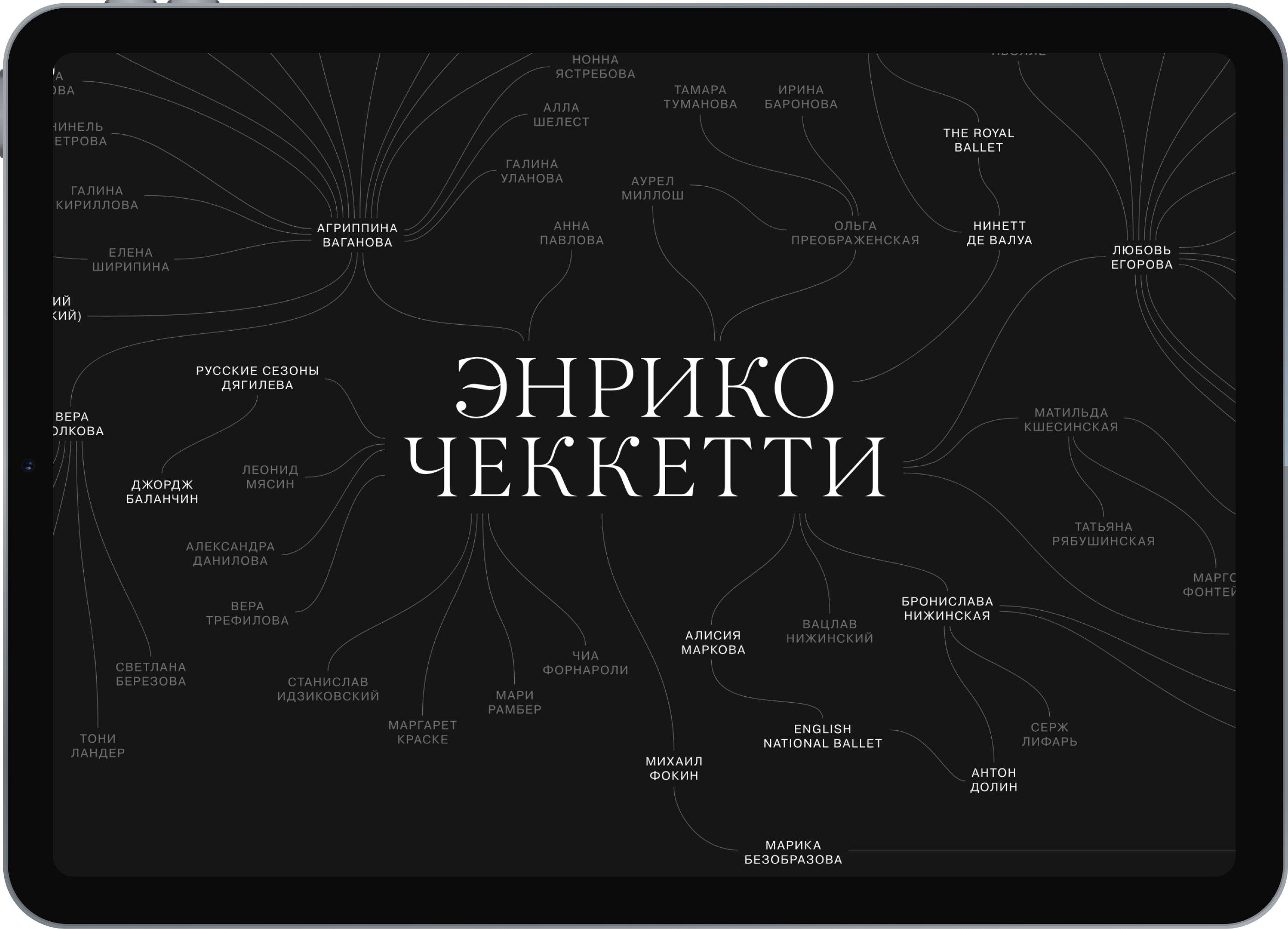 Экран энциклопедии на планшете